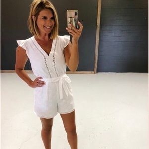 NWT! CeCe white eyelet romper